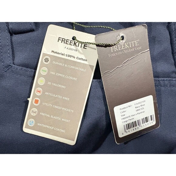 Freekite Ripstop Cargo Pants Relax Tactical Outdoor Waterproof Hiking 38x32 NWT - Picture 6 of 11